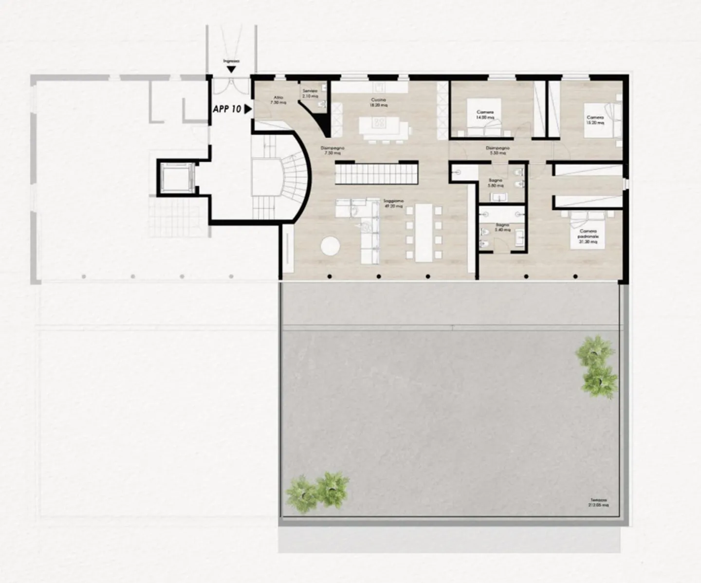 Duplex all'ultimo piano con 5,5 stanze e vista lago a 180° - esclusività assoluta nella Residenza Lumino - Foto 8 di 8