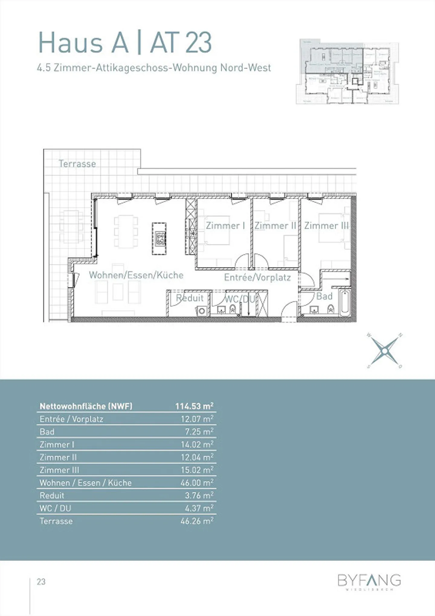 High-quality 4.5 room penthouse apartment with terrace - Photo 13 of 15