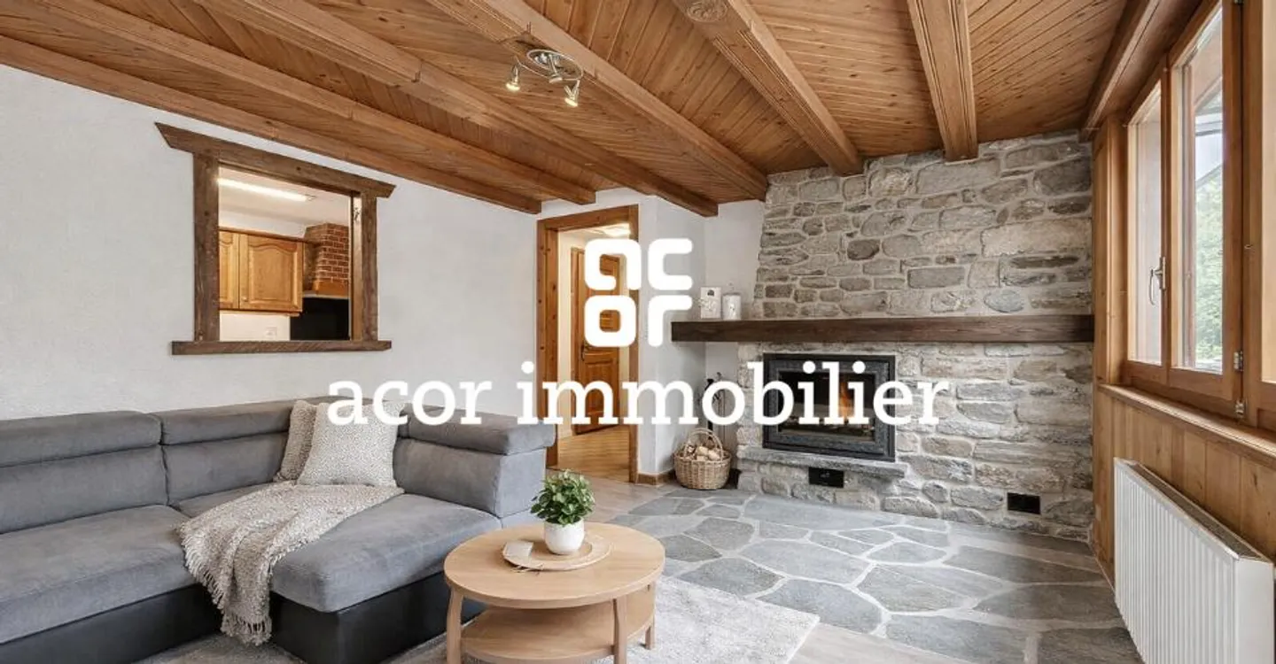 Charmante 4,5-Zimmer-Wohnung mit Garage im Herzen von Liddes - Foto 1 von 5