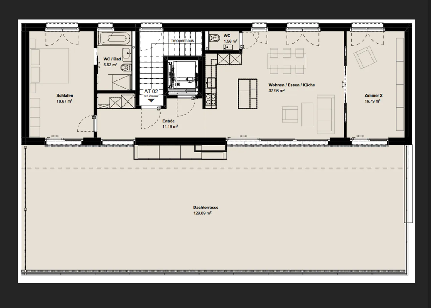 Appartement en Attique Spacieux avec Belle Terrasse - Photo 11 sur 11