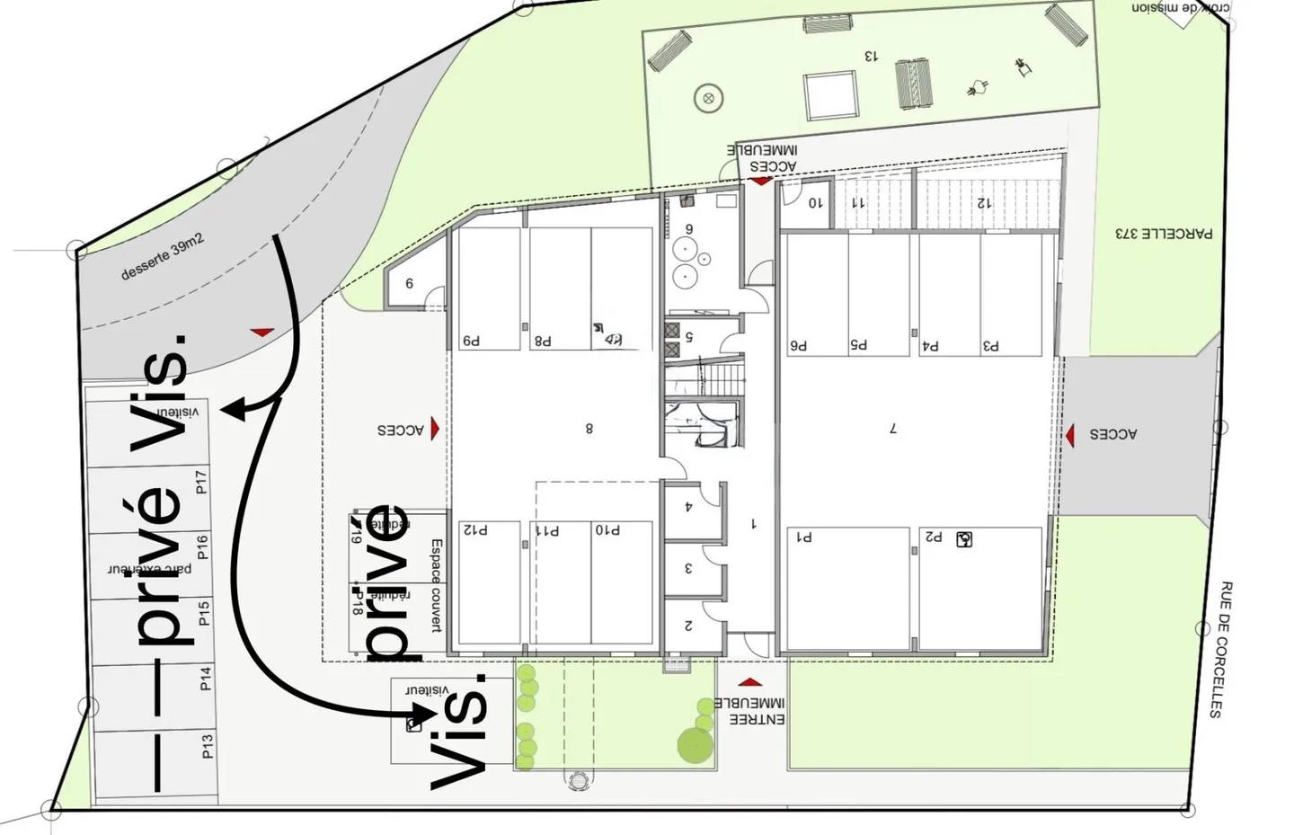 Parking extérieur Corcelles - Photo 2 sur 2