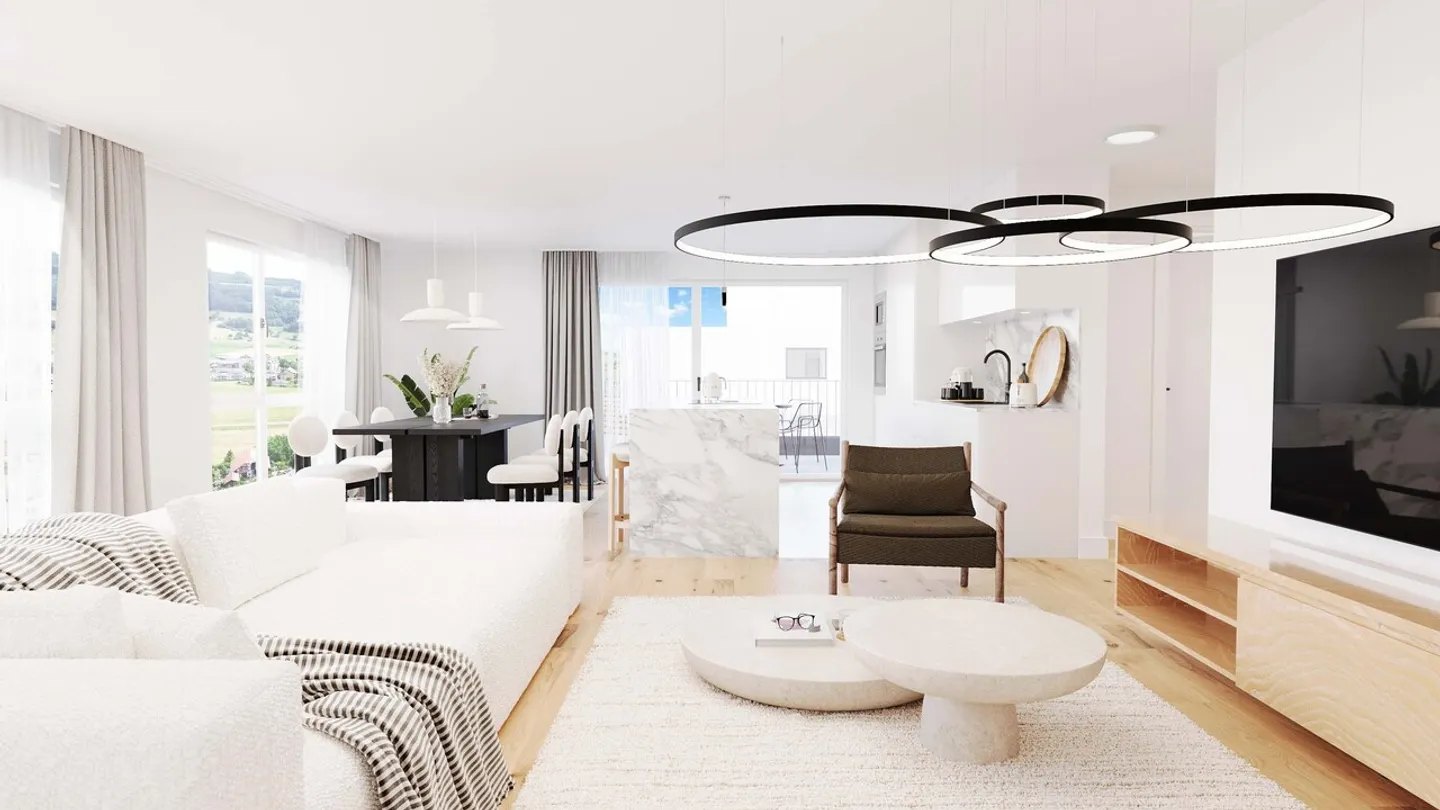 Condominio spazioso di 5,5 stanze con terrazza (sud) e loggia - Foto 4 di 12