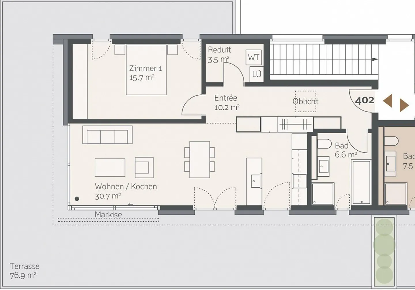 Appartement en attique avec vue dans le parc résidentiel Geelig - Photo 6 sur 6