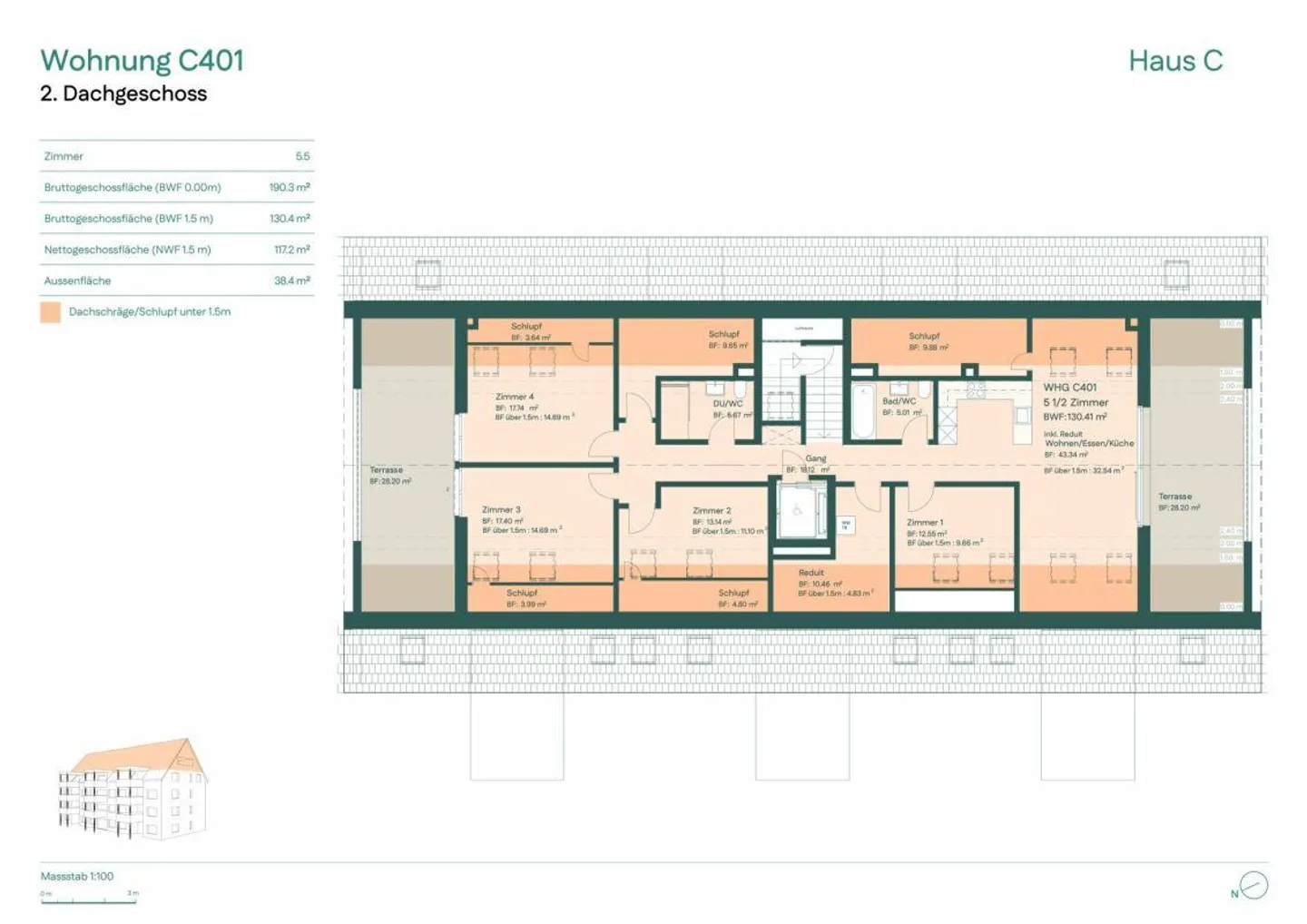 Exclusive 5.5-room attic apartment with direct lift access - Photo 6 of 6