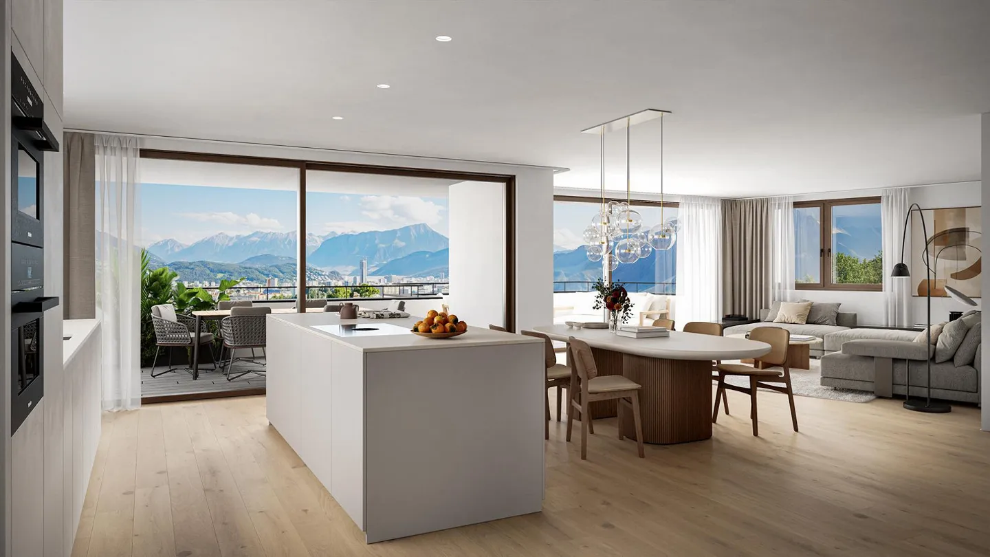 Nouvelle construction : appartement de 4,5 pièces au 1er étage avec vue sur le Pilatus - Photo 1 sur 4
