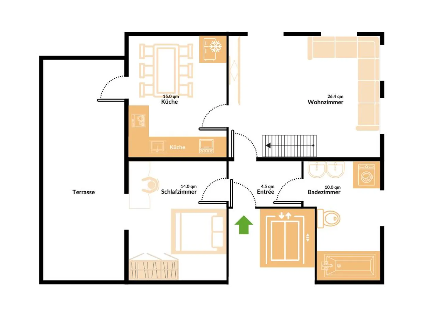 Ruhig am Mettauerbach: 3.5-Zi.-Maisonette mit Terrasse im kernsanierten Altbau - Foto 8 von 11