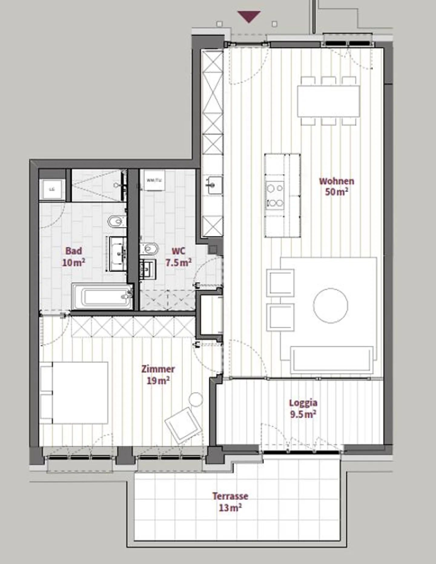 Appartement de 2.5 pièces avec loggia, coin jardin et garage - Photo 13 sur 13