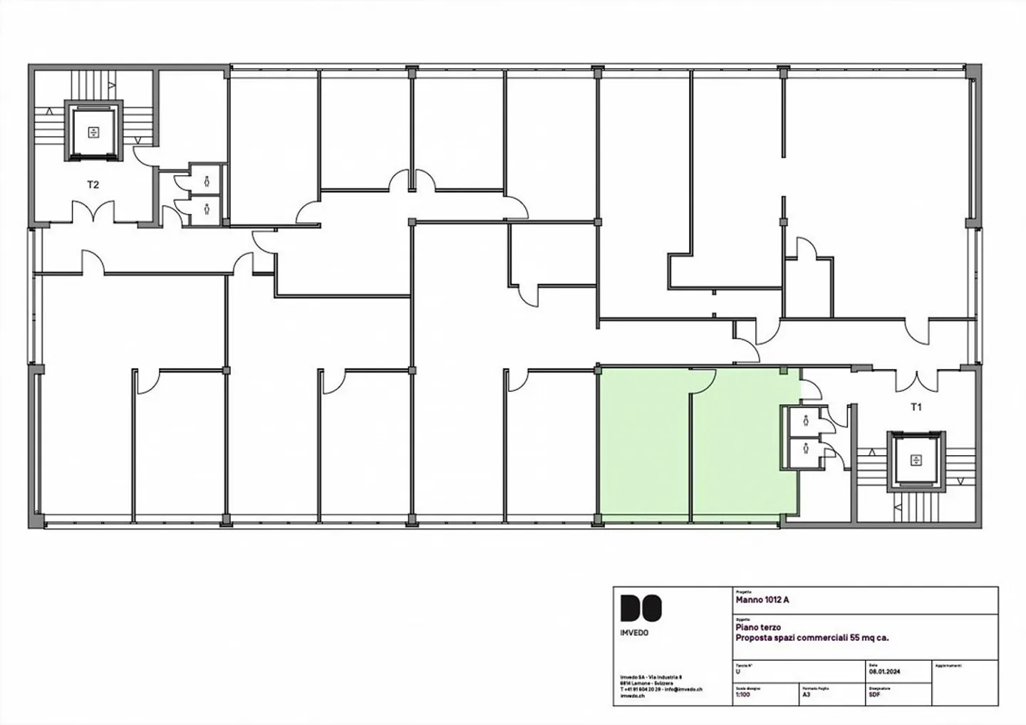Büros in Manno - 55, 77 oder 110 m² - Foto 3 von 5