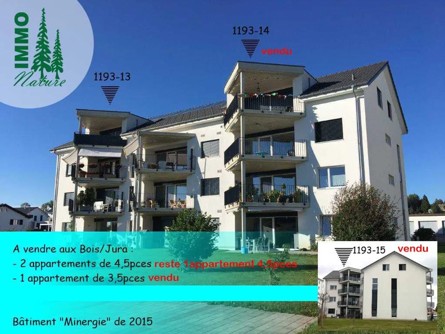 Magnificent 4.5-room apartment in Les Bois, including two parking spaces in the underground garage - Photo 1 of 22