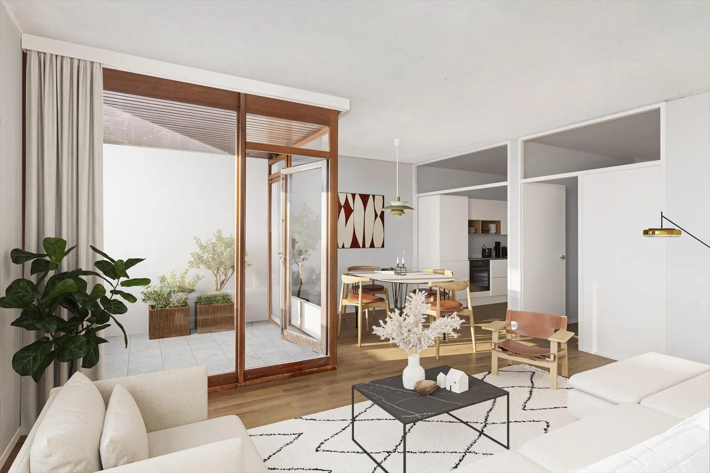 Appartement avec 4 pièces et vue sur le Rhin / Rénovation complète requise - Photo 3 sur 7