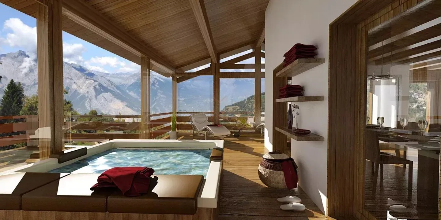 Chalet di lusso a La Tzoumaz: 4 camere da letto. Vasca idromassaggio &amp; vista - Foto 2 di 5