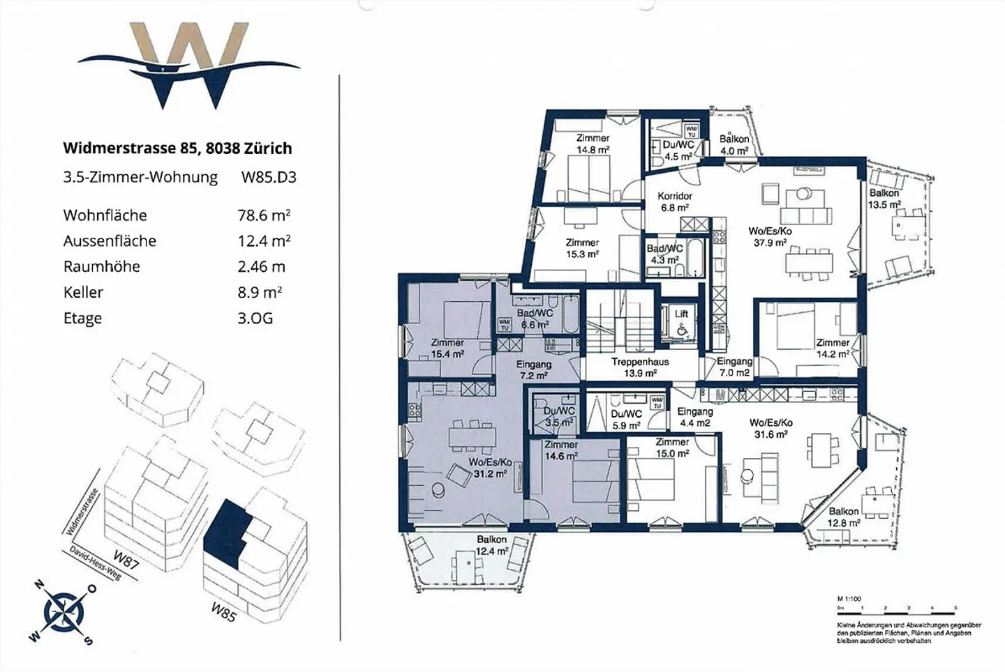 Affittuario cercasi: Luminoso appartamento di 3.5 locali a Zurigo Wollishofen - Foto 11 di 11