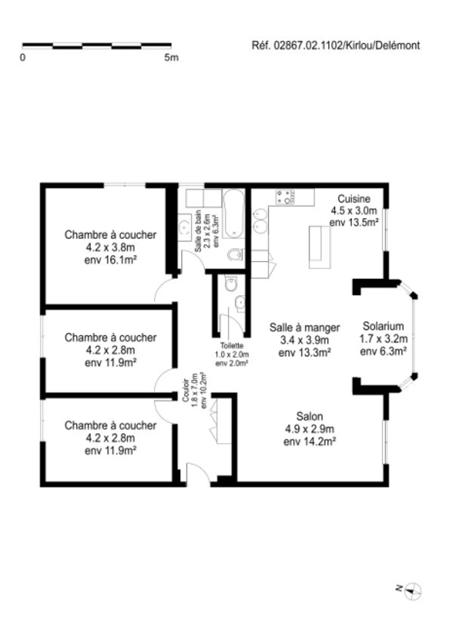 Bel appartement de 4 pièces, lumineux, avec vue sur Delémont-*Offre spéciale* - Photo 5 sur 6