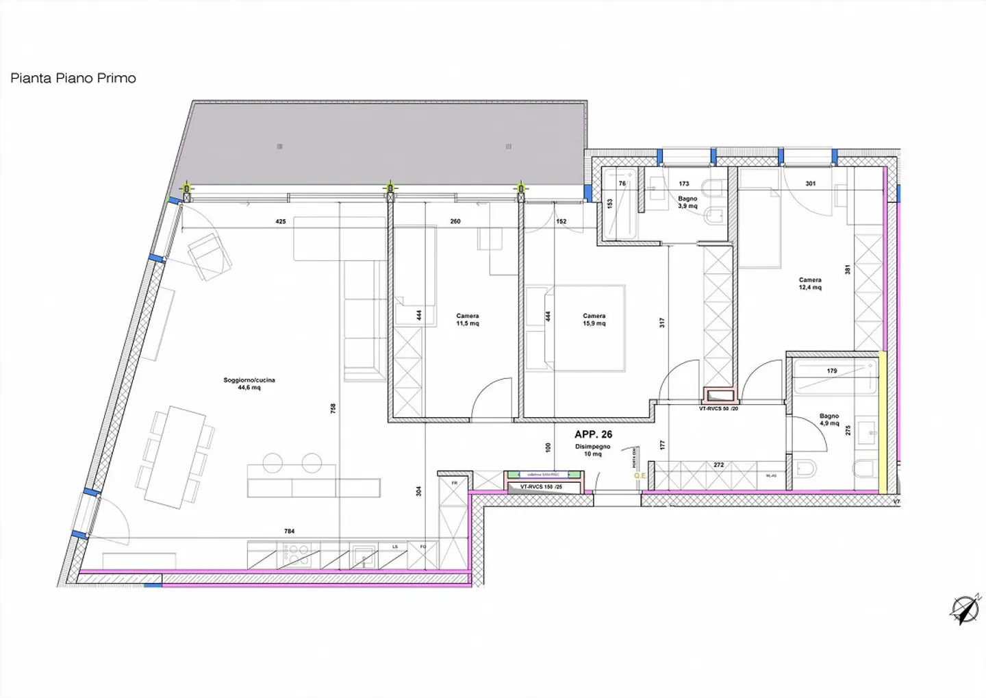 Neue 4,5-Zimmer-Wohnungen mit offener Aussicht in Camorino - Foto 14 von 15