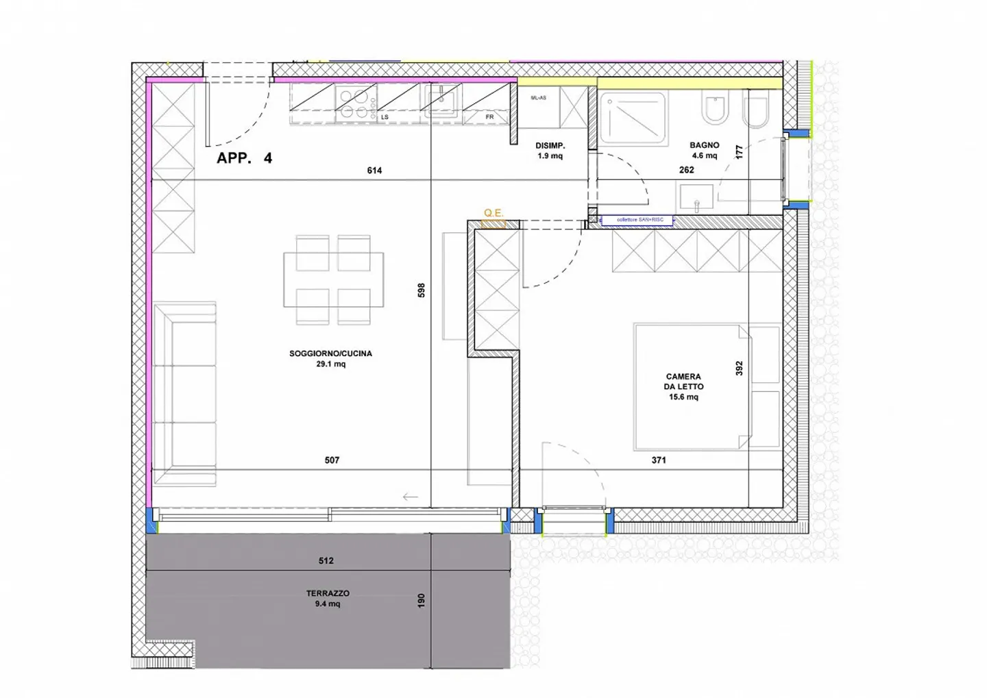 Nuovi appartamenti di 2.5 locali (2 tipologie) con giardino a Camorino - Foto 15 di 17