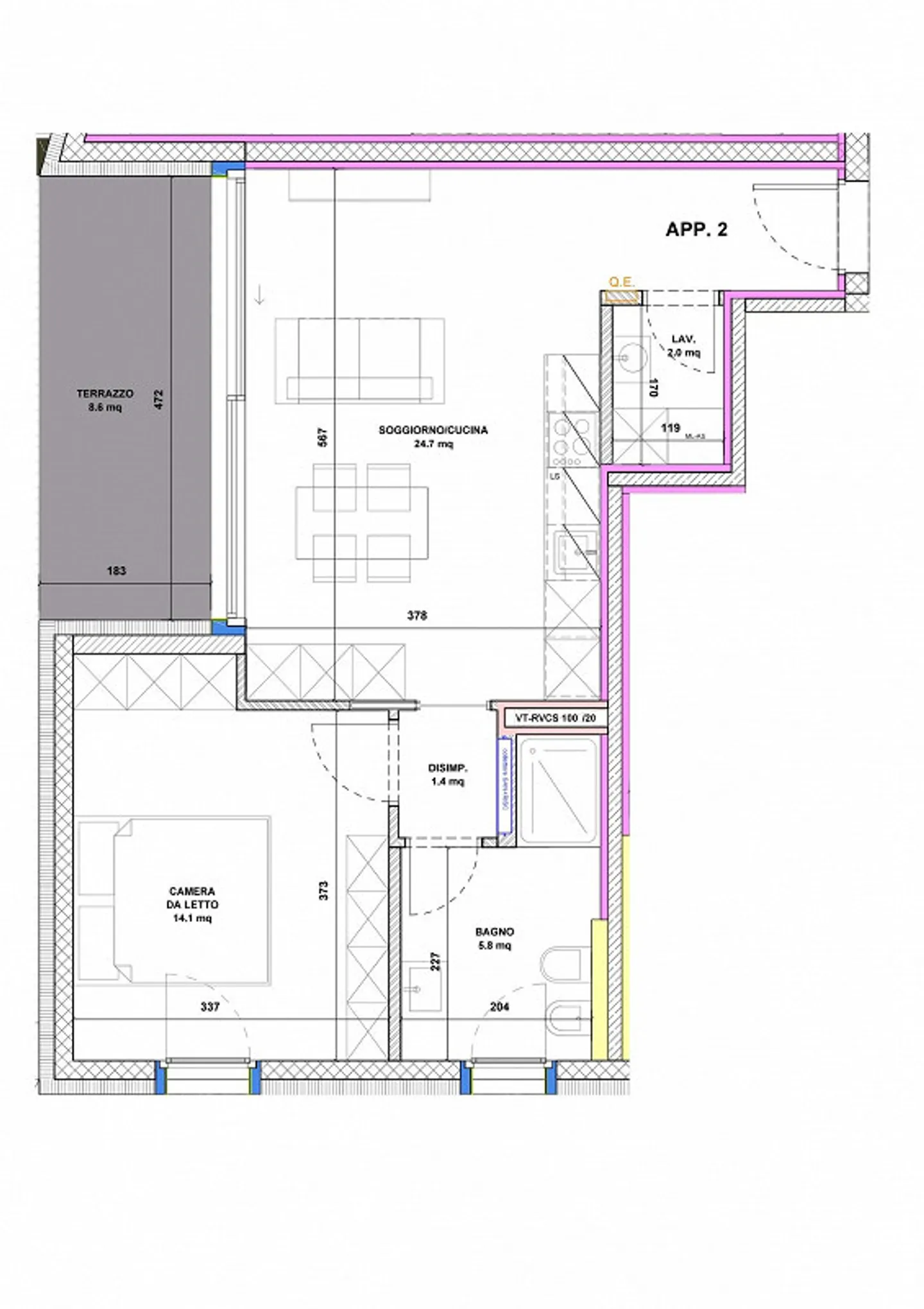 Nuovi appartamenti di 2.5 locali (2 tipologie) con giardino a Camorino - Foto 16 di 17