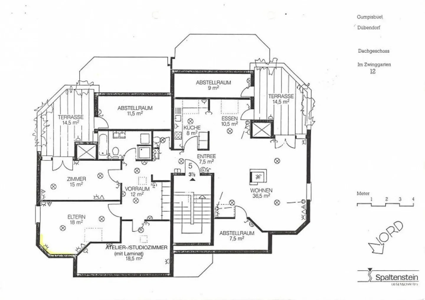 Appartamento attico affascinante di 110 m2 con camera/studio aggiuntivo, 2 terrazze, ripostigli - Foto 12 di 12