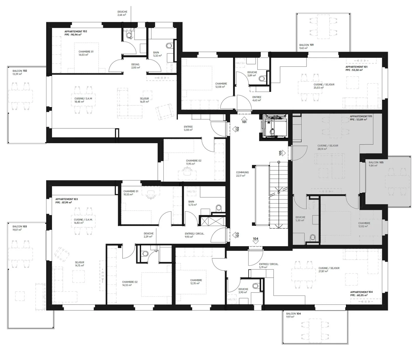 Very nice 2.5 rooms for sale in Martigny (Lot 101) - Photo 9 of 10