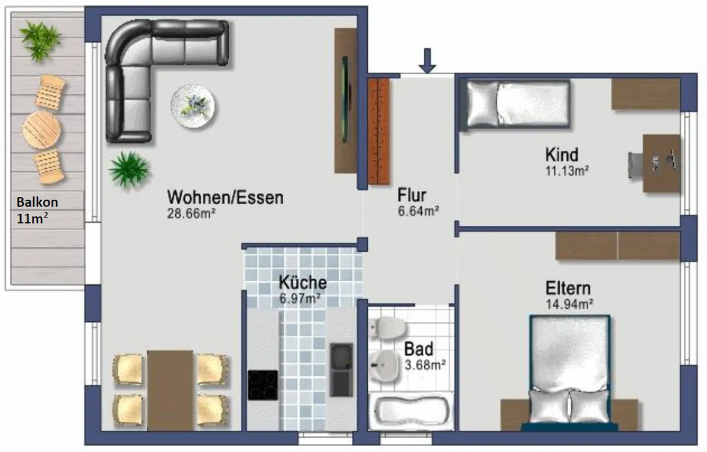 Appartamento 3.5 locali, 2° piano a Emmenbrücke - Foto 7 di 7
