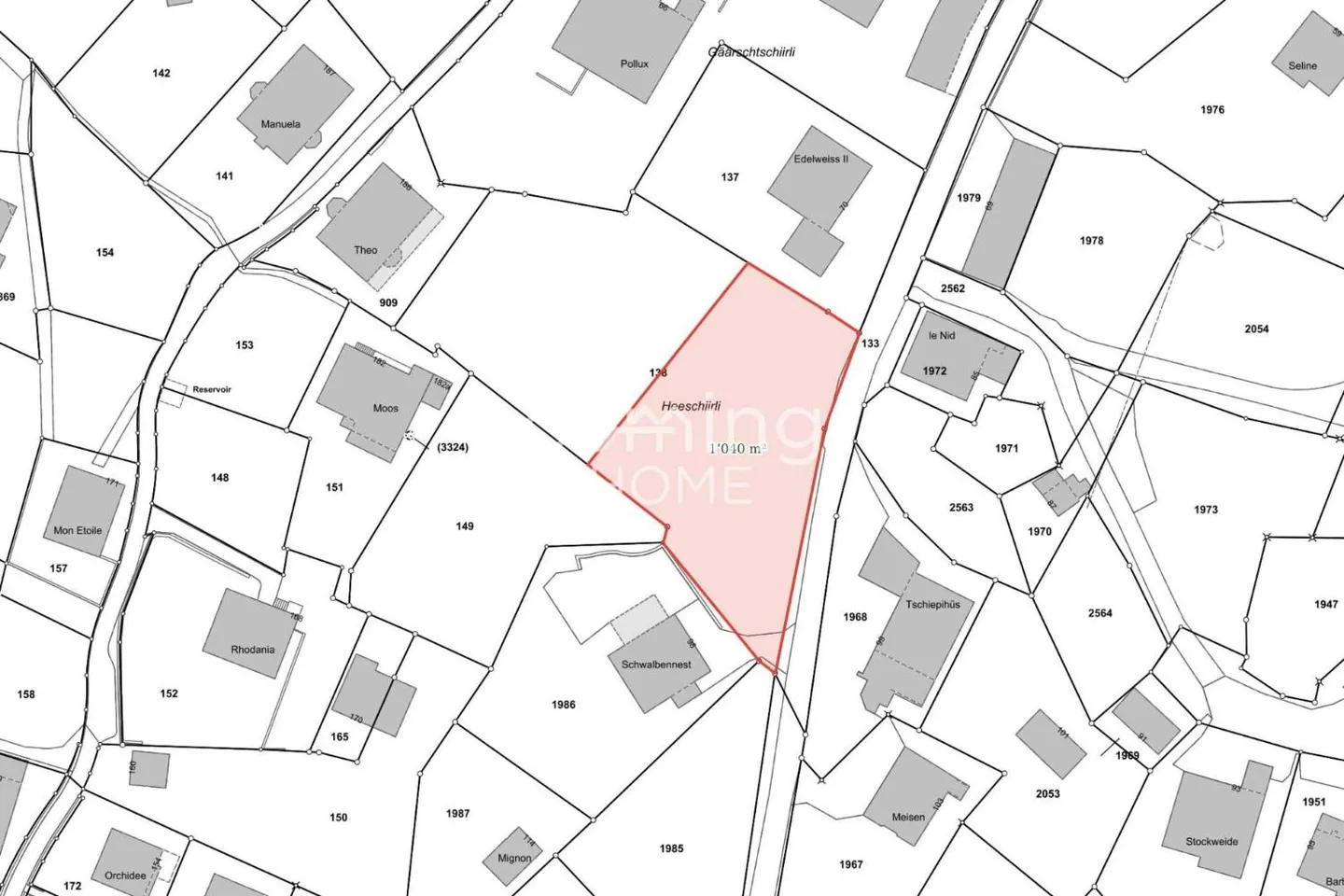 Terrain à bâtir à Grächen - 1 040 m², entièrement développé avec vue dégagée sur les montagnes - Photo 2 sur 4