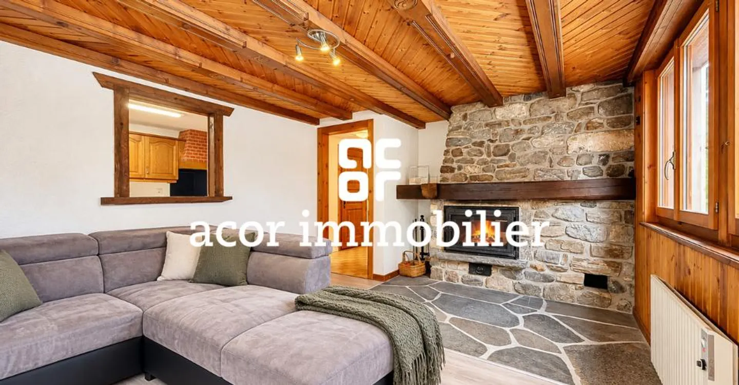 Charmante 4,5-Zimmer-Wohnung mit Garage im Herzen von Liddes - Foto 1 von 5