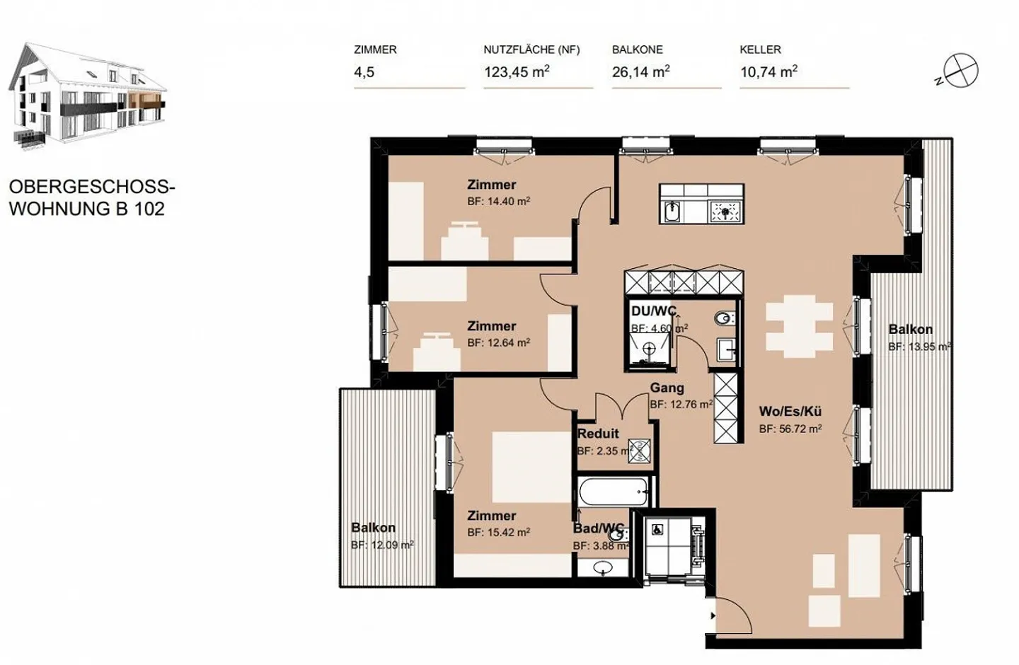 Modern 4.5-room apartment with two spacious balconies - Photo 13 of 13