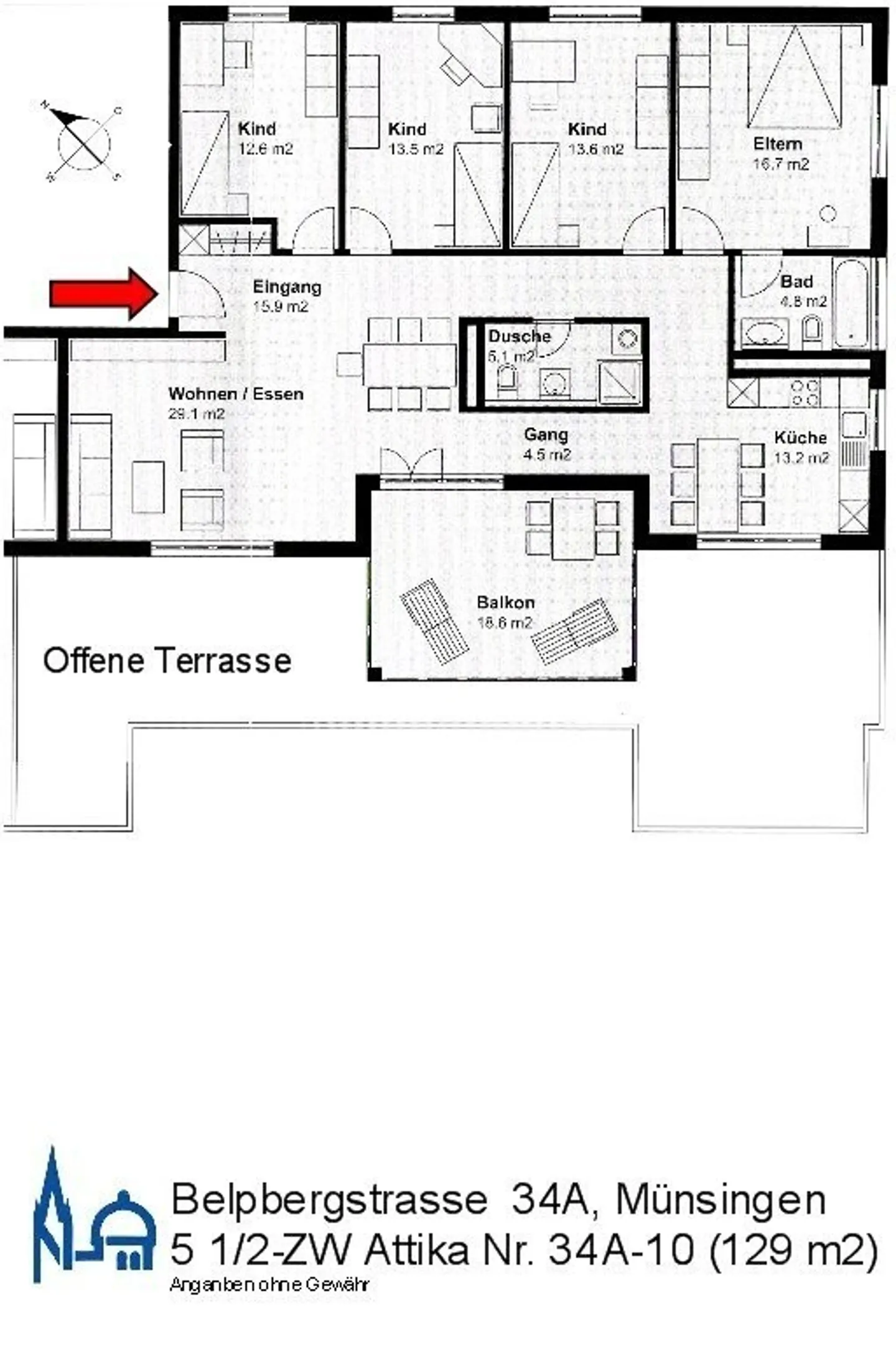 Moderne Attikawohnung mit Terrasse - Foto 8 von 8