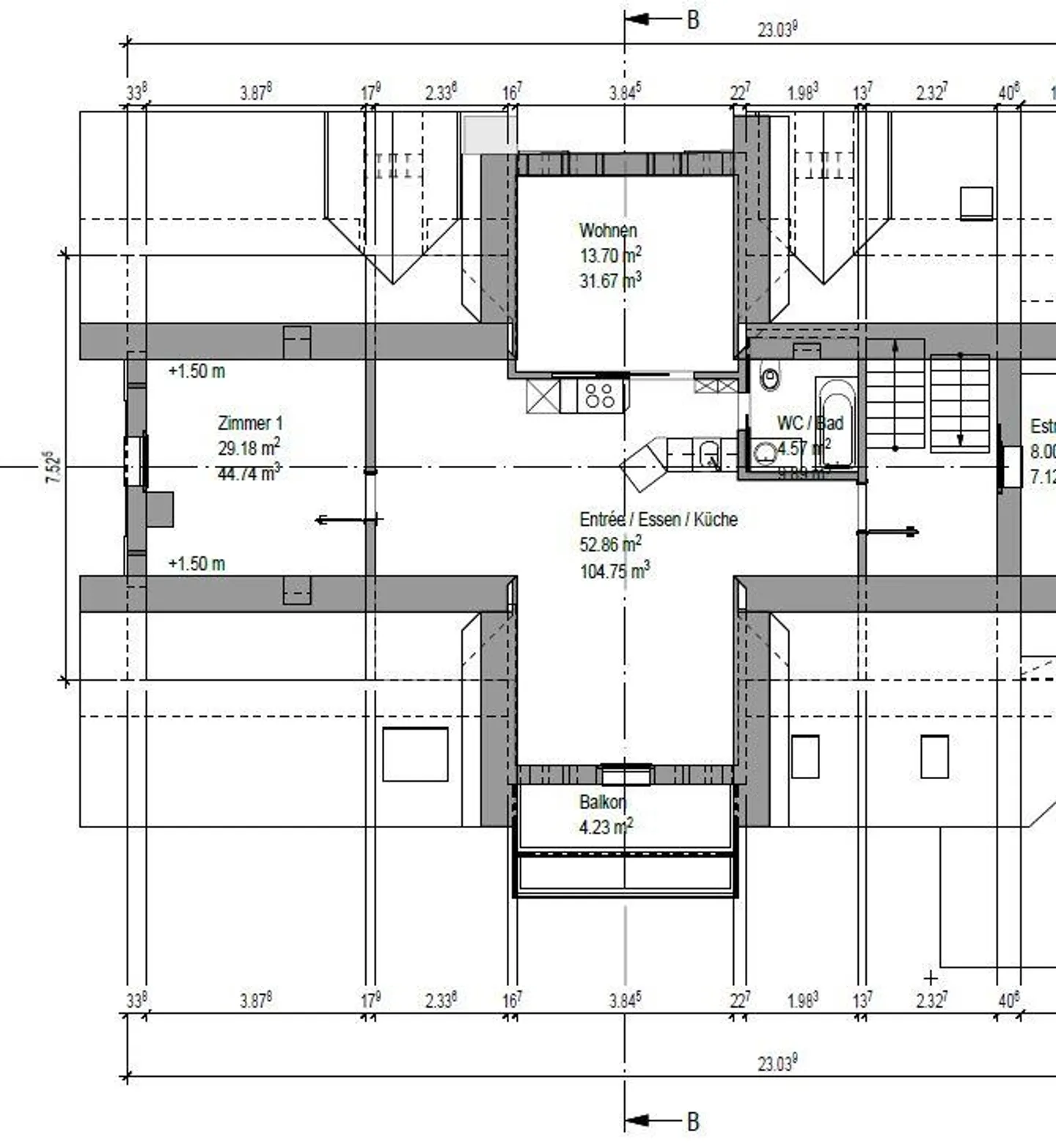 Appartement sous les combles de 3,5 pièces avec poutres apparentes - Photo 7 sur 7