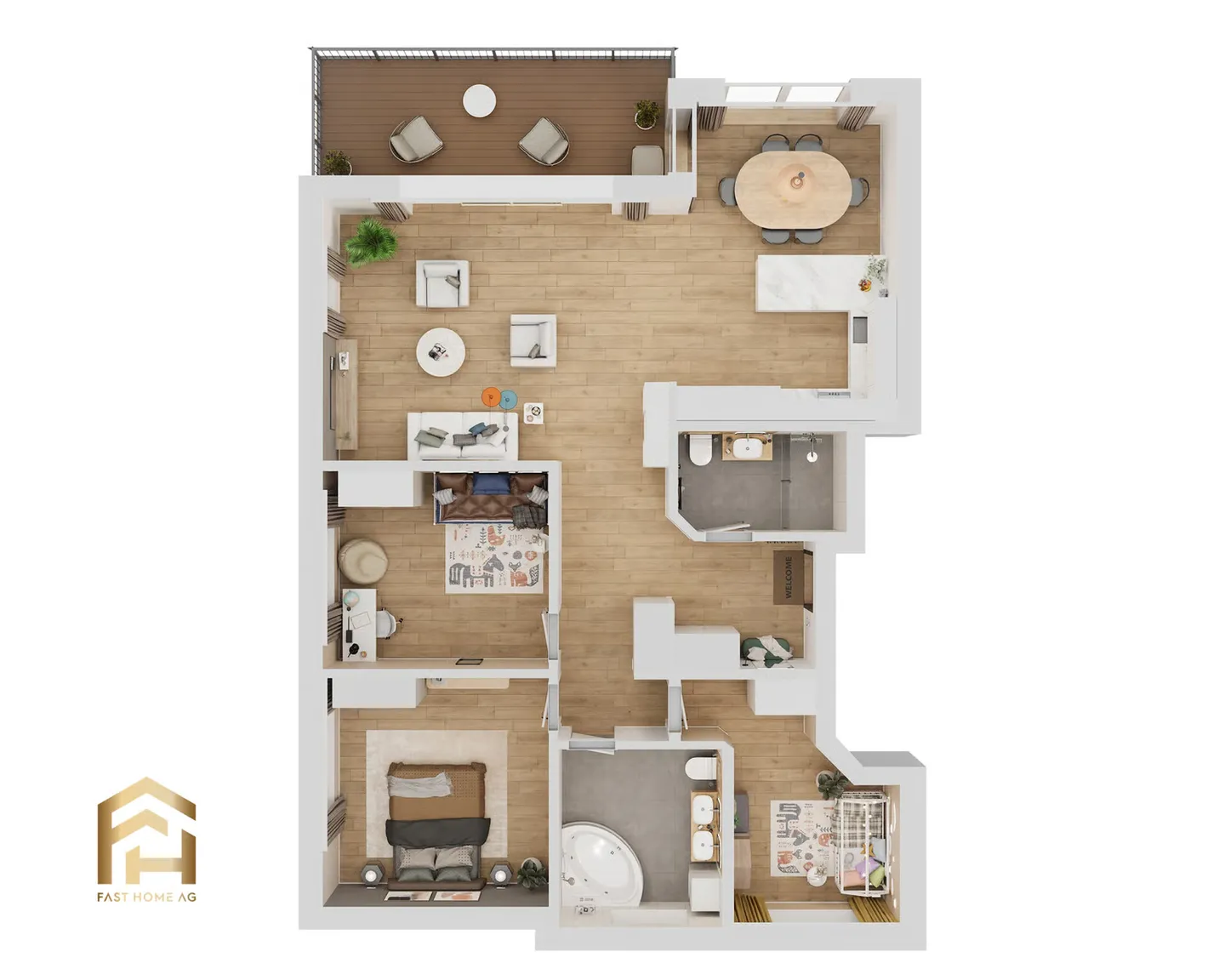 Grosszügige 4.5-Zi.-Neubauwohnung mit Südost-Balkon - Foto 12 di 13