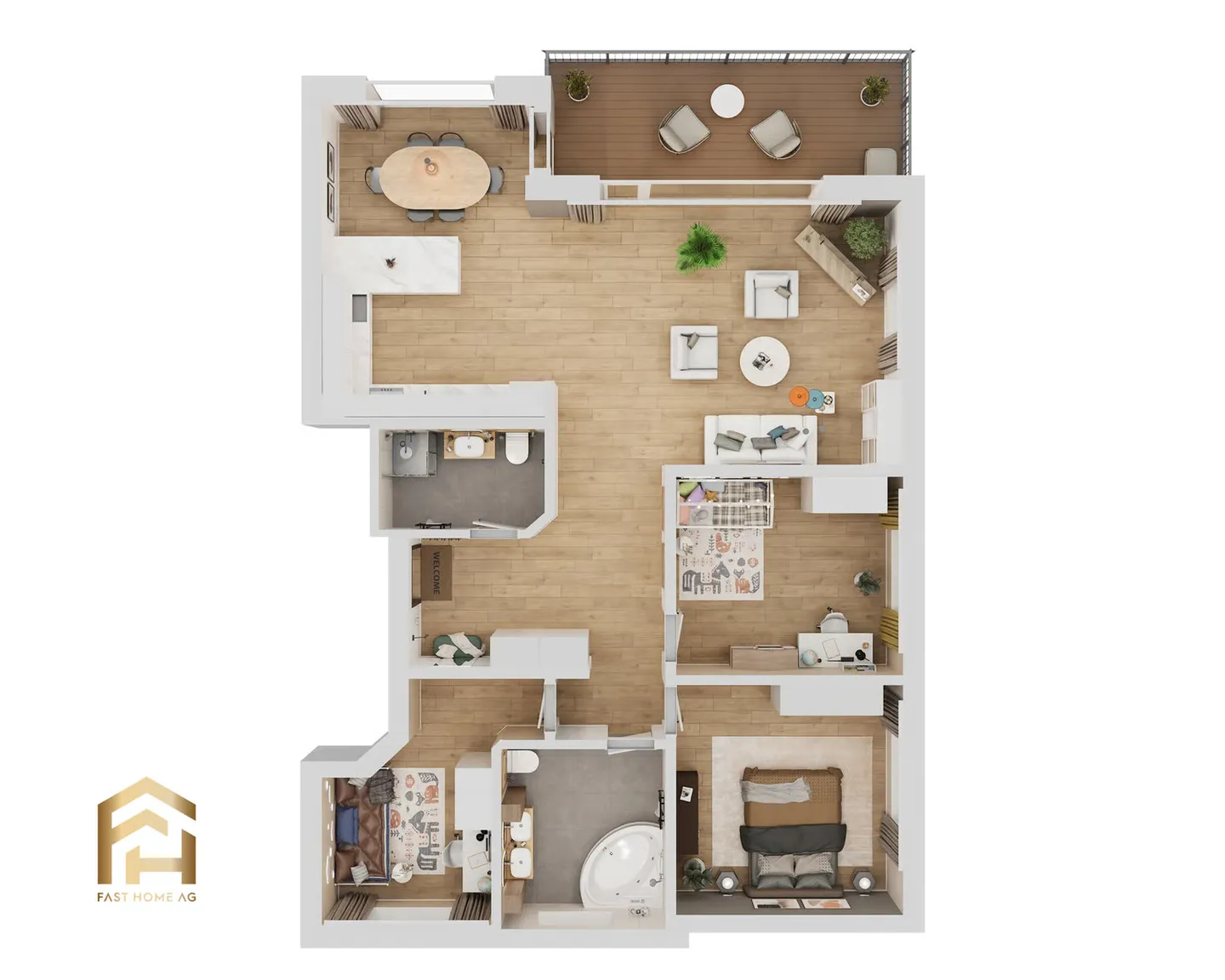 Grosszügige 4.5-Zi.-Neubauwohnung mit Südwest-Balkon - Photo 12 sur 13