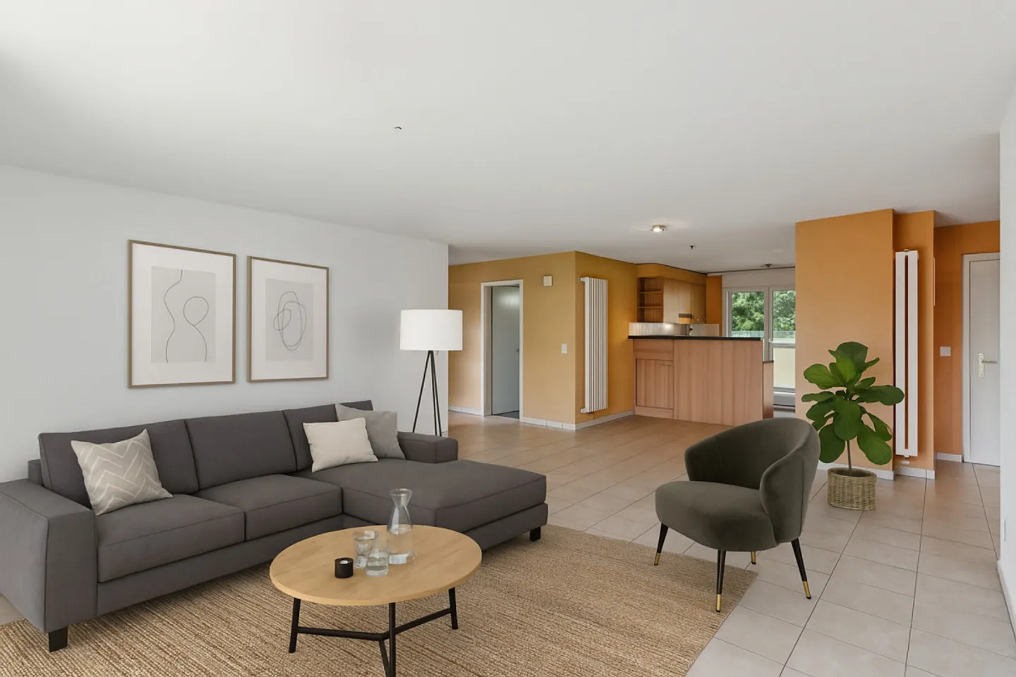 Spacious 4.5 room apartment with 2 balconies and garden in Givisiez - Photo 3 of 13