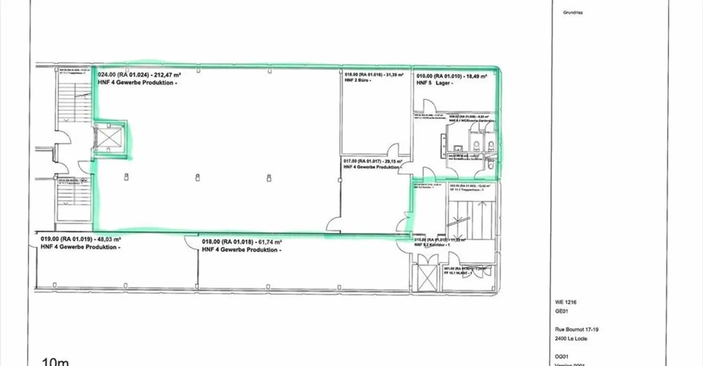 Spazio amministrativo di circa 290m2 in affitto al 1° piano a Locle - Foto 4 di 4