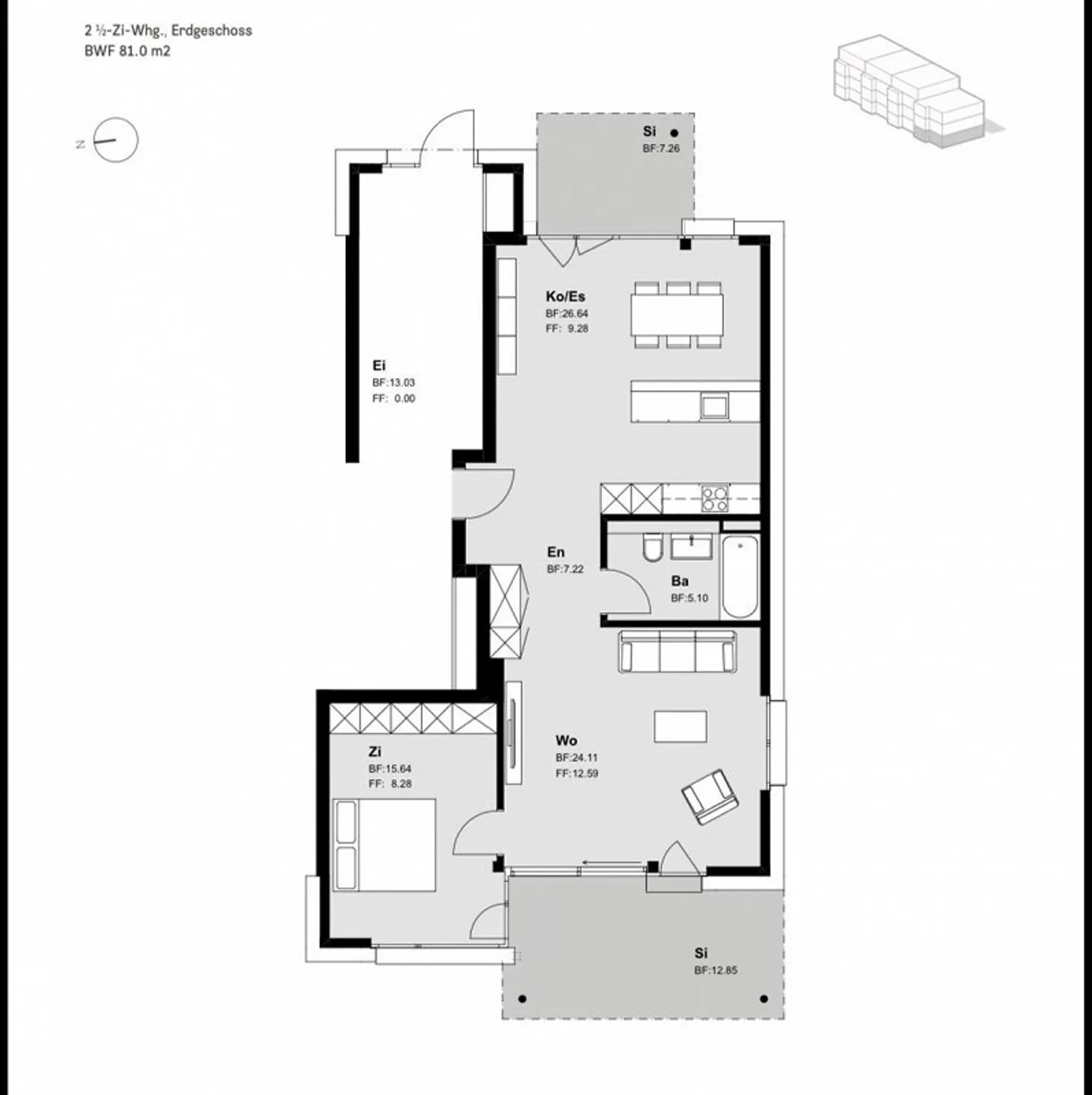 Appartement spacieux de 2,5 pièces à louer - Photo 2 sur 7