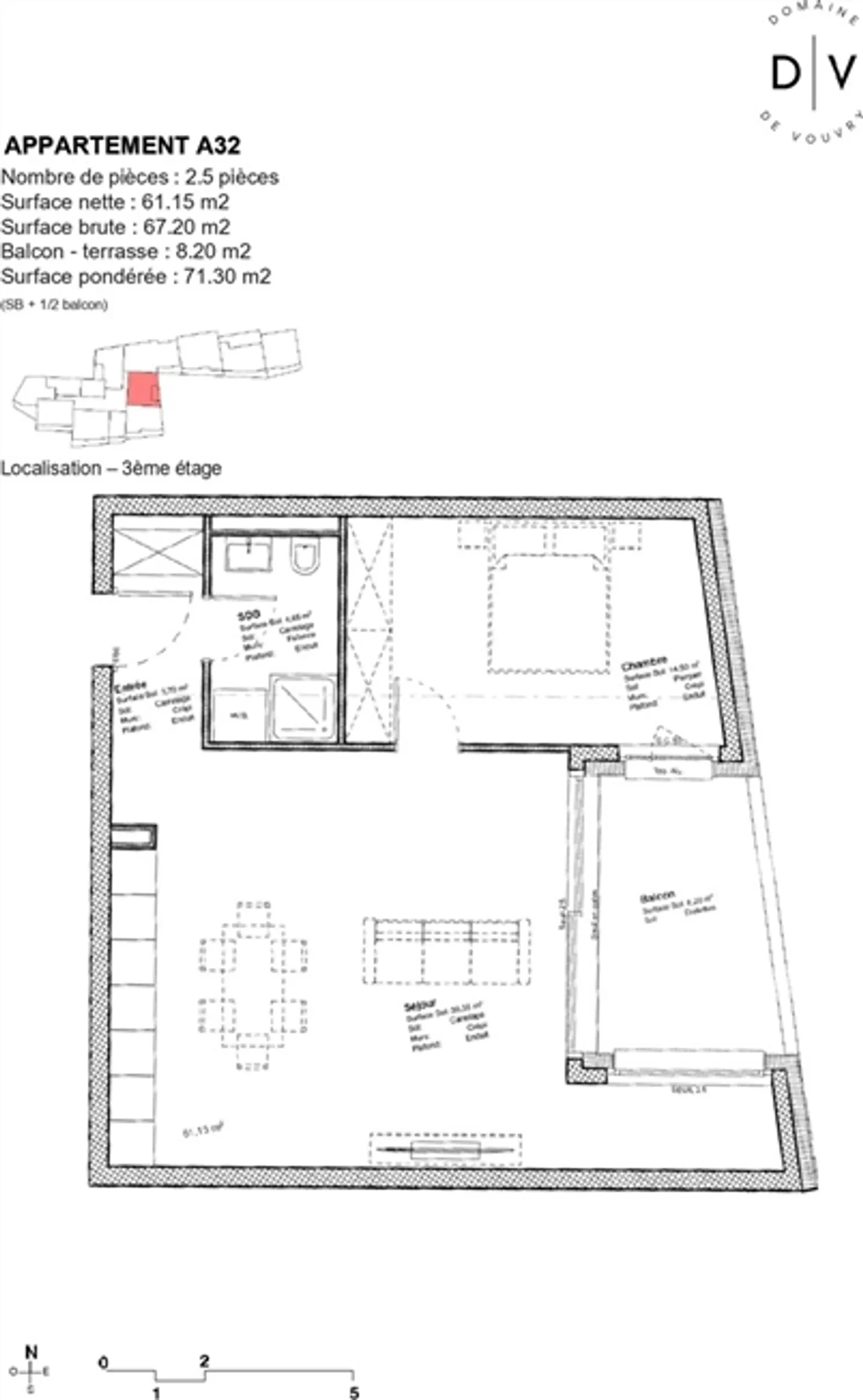 Nuova azione Domaine de Vouvry – Nuovo appartamento con 2,5 stanze, lotto A32 in vendita - Foto 8 di 8