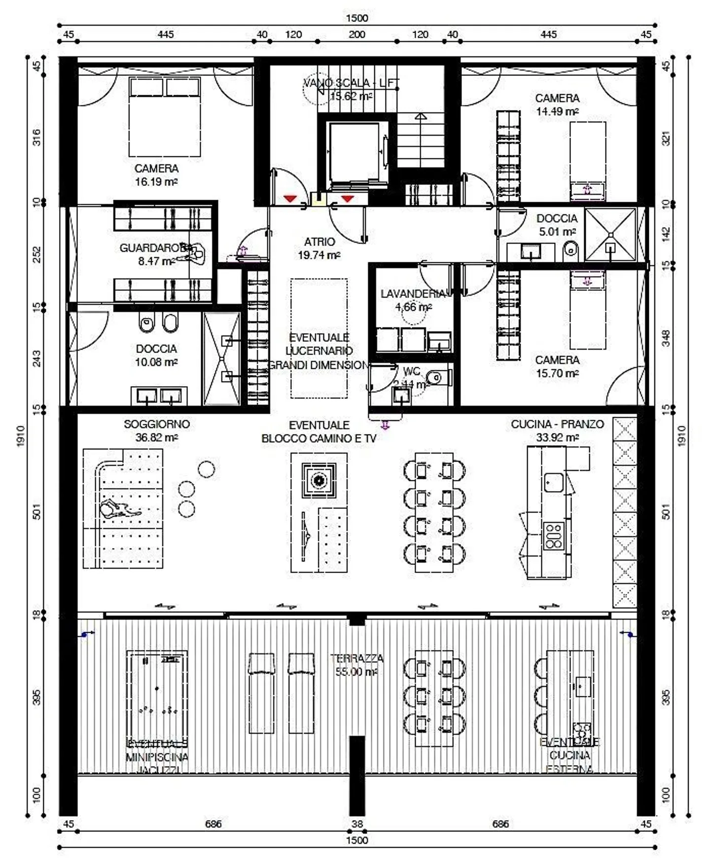 Exklusive Dachwohnung mit grosser überdachter Terrasse  | Attico Esclusivo con Ampia Terrazza Coperta  - Foto 12 von 12