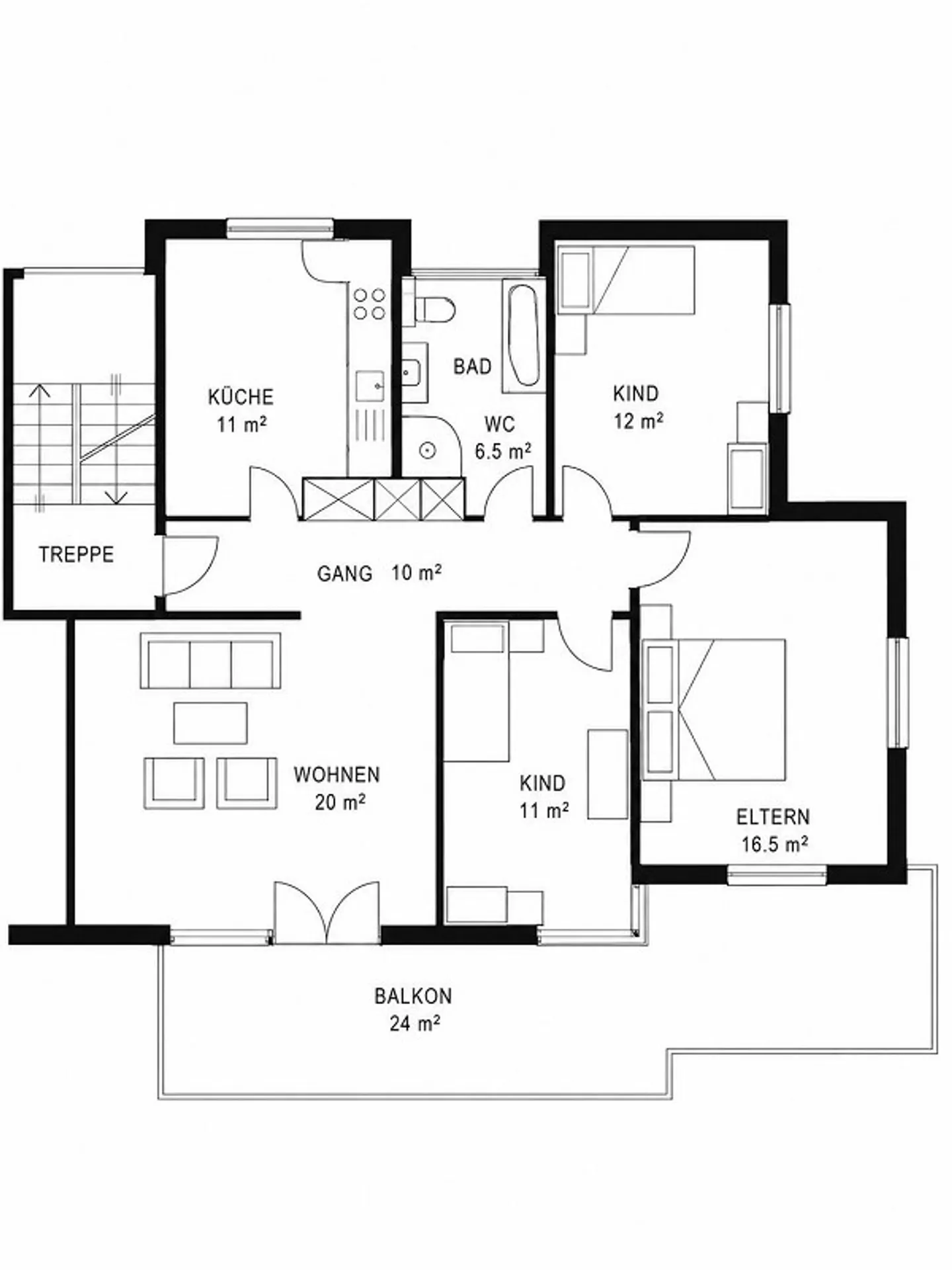 Appartamento di 4,5 stanze al 1° piano con grande balcone sud coperto - Foto 11 di 11