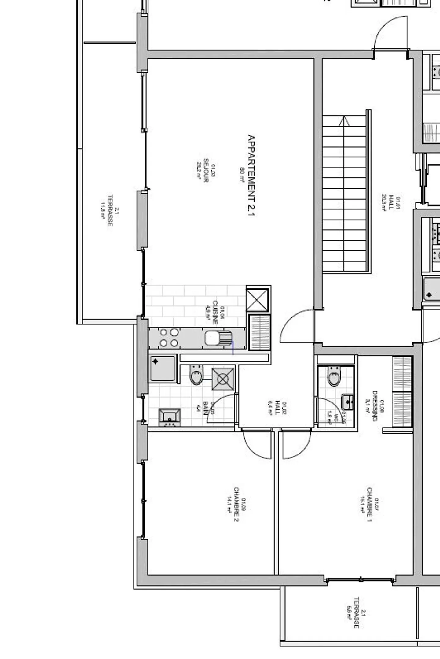 Magnifique appartement moderne avec dressing et 2 balcons - Photo 9 sur 9