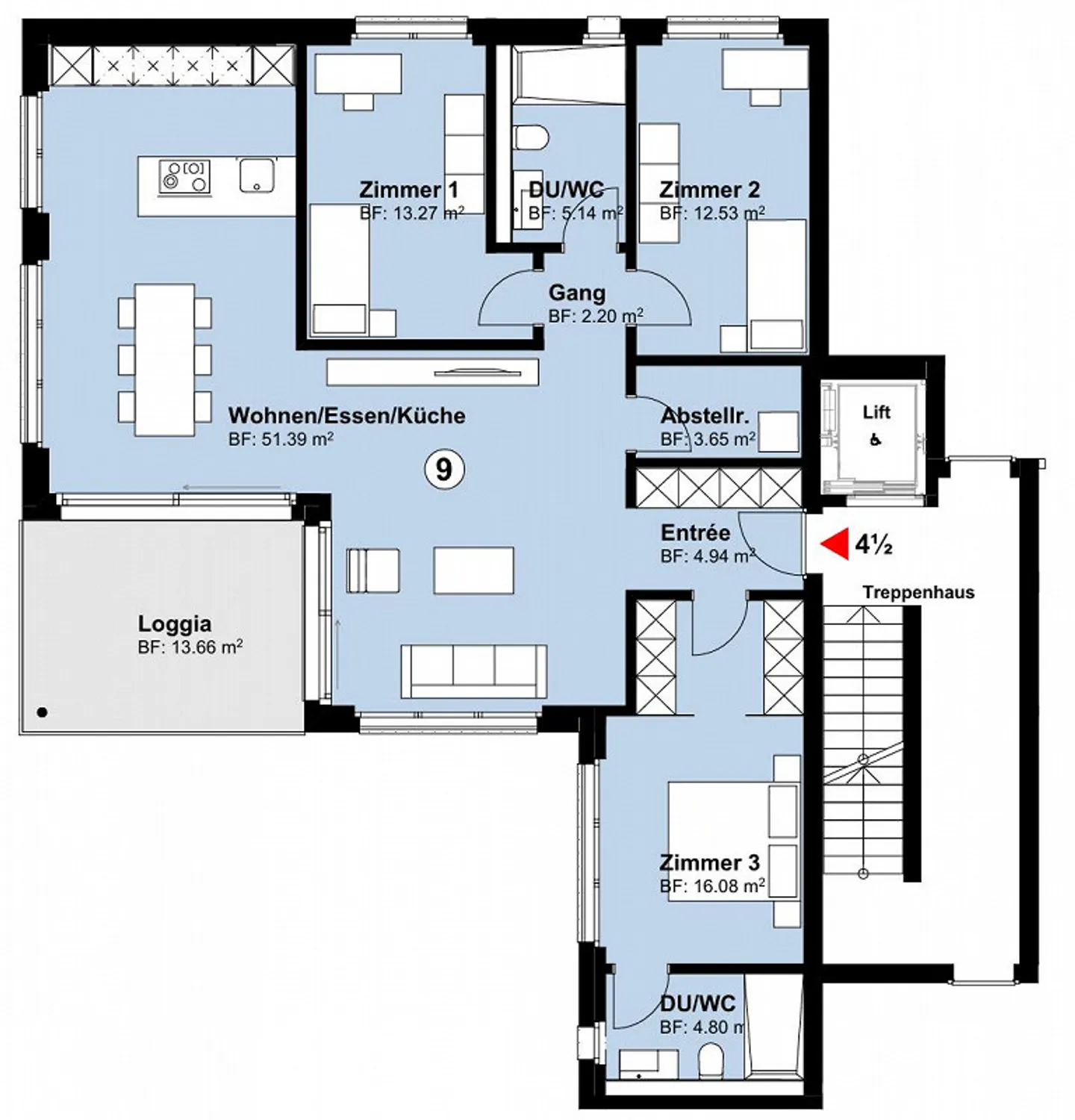 Appartement de 4,5 pièces bien situé à Malans - Photo 7 sur 7