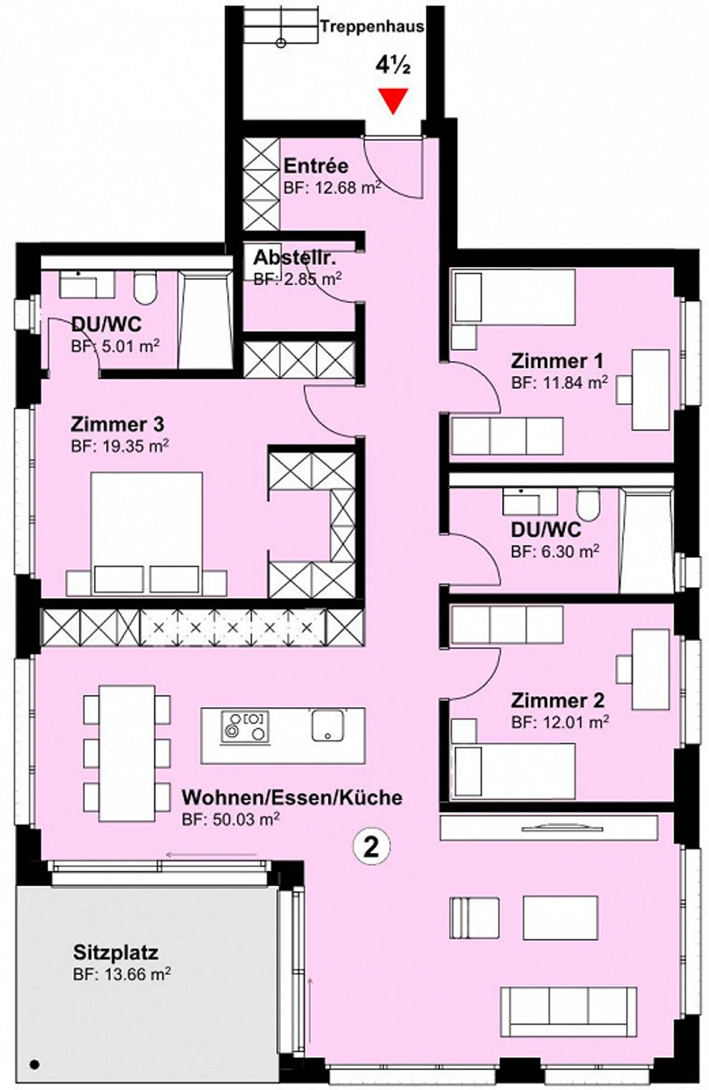 Vivre avec confort - Appartement de 4,5 pièces au rez-de-chaussée - Photo 7 sur 7
