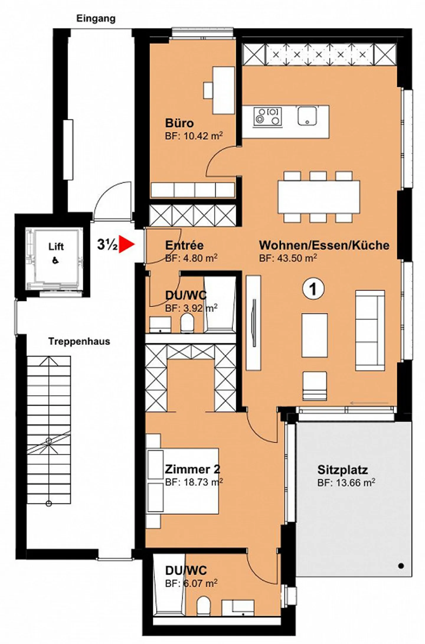 Appartement spacieux de 3,5 pièces à Malans - Photo 7 sur 7