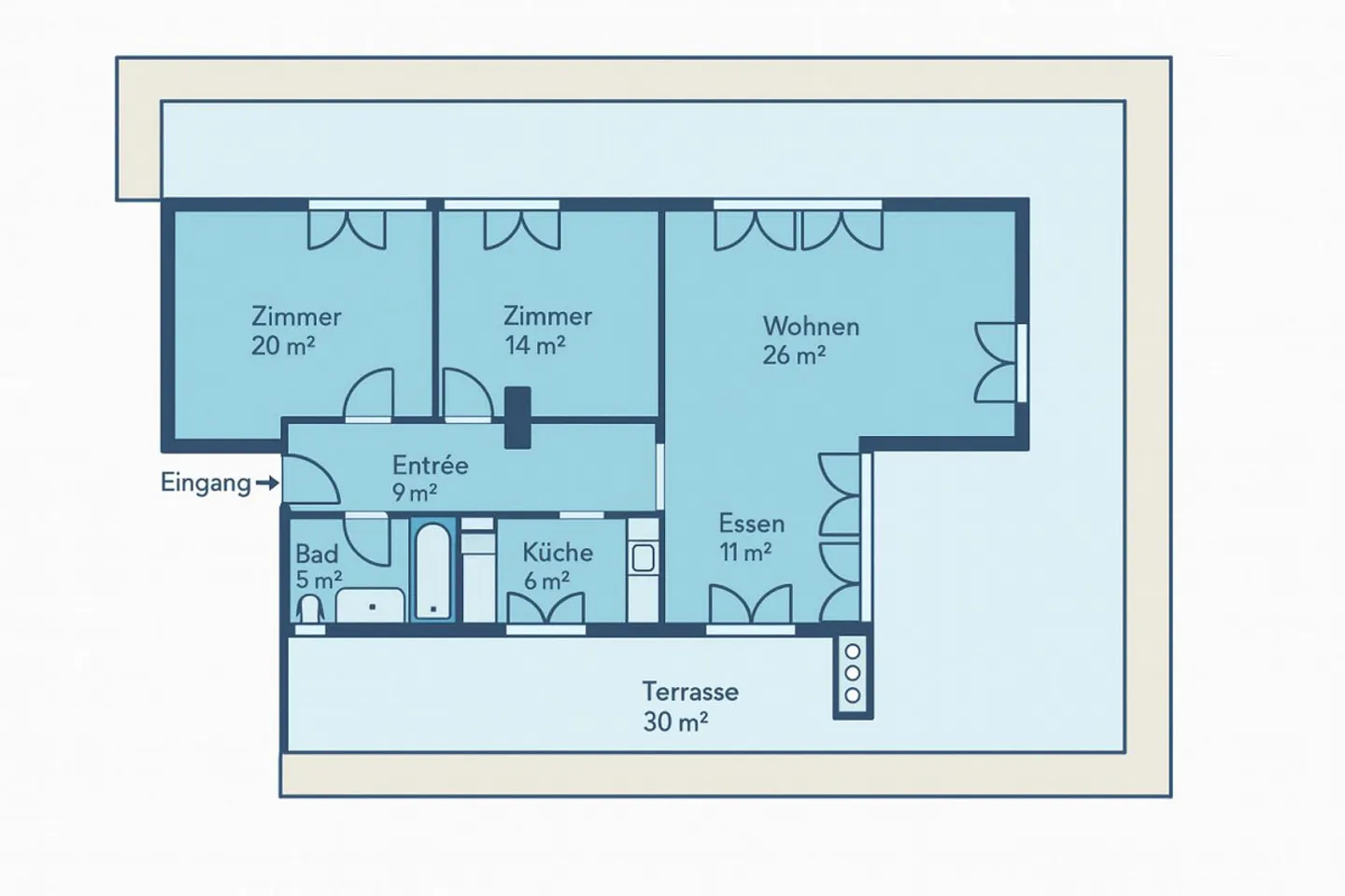 3.5-room penthouse apartment with large terrace - Photo 10 of 10
