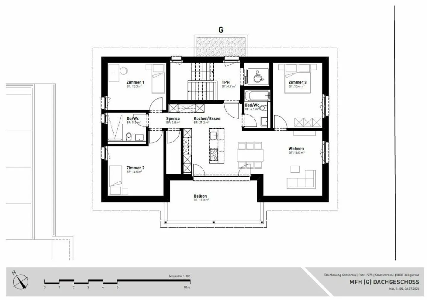 Prima locazione - moderno attico di 4,5 stanze in una posizione soleggiata - Foto 2 di 5