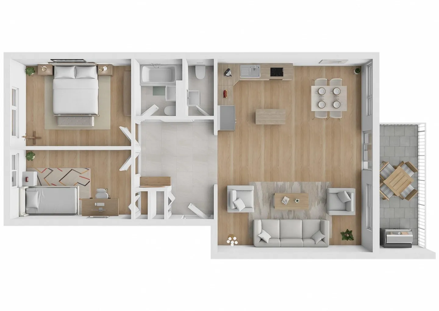 3.5 stanze in un quartiere tranquillo e verdeggiante - Foto 11 di 11