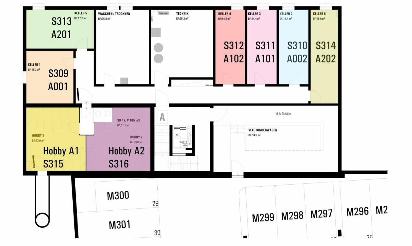 159 m² | Appartamento di proprietà 4.5 stanze al piano superiore n. A101 - Foto 14 di 15