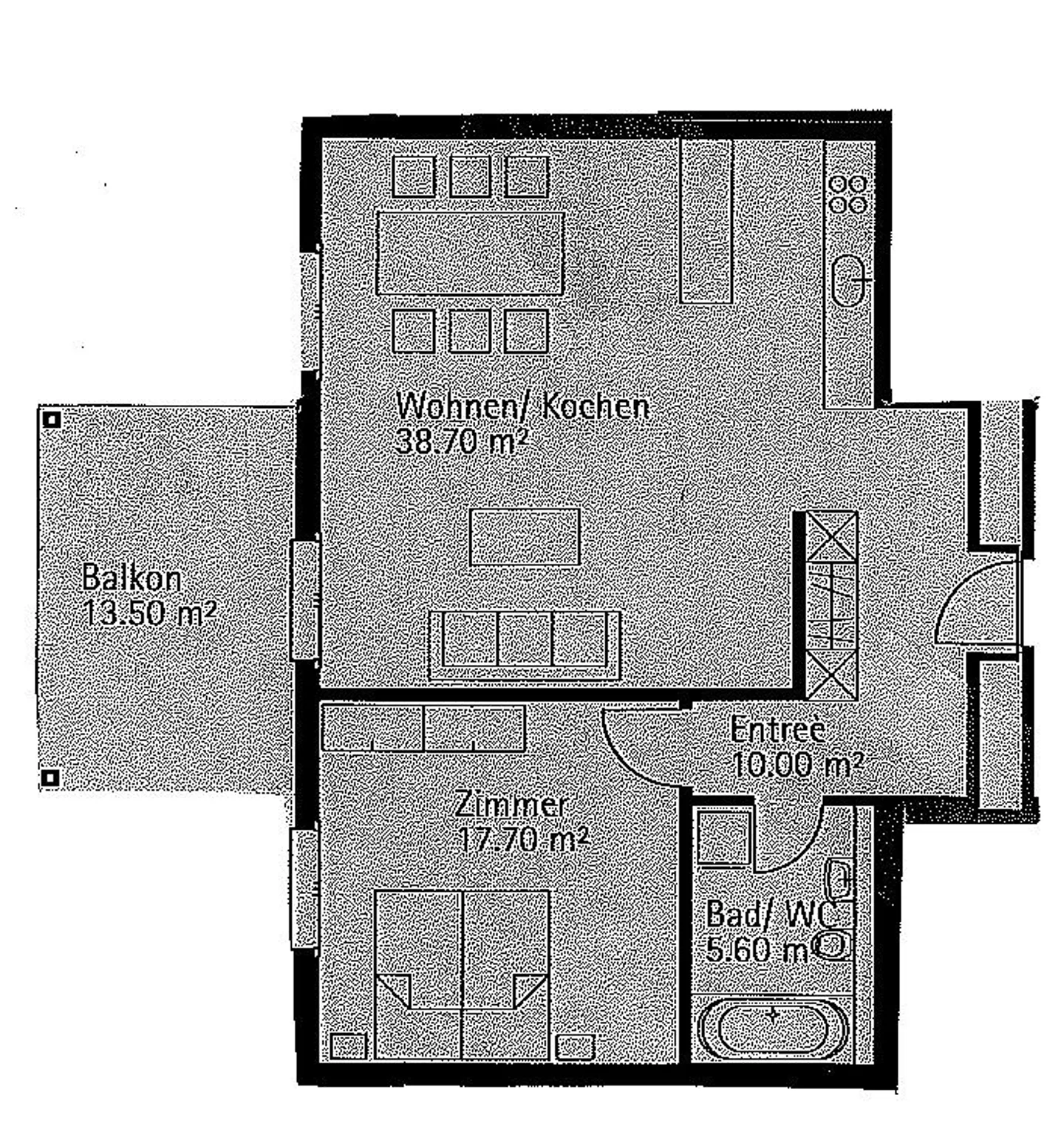 Modernes Apartment mit Balkon - Foto 6 von 6
