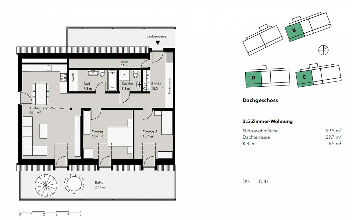 Appartement moderne sous les combles dans un endroit calme - Photo 9 sur 9