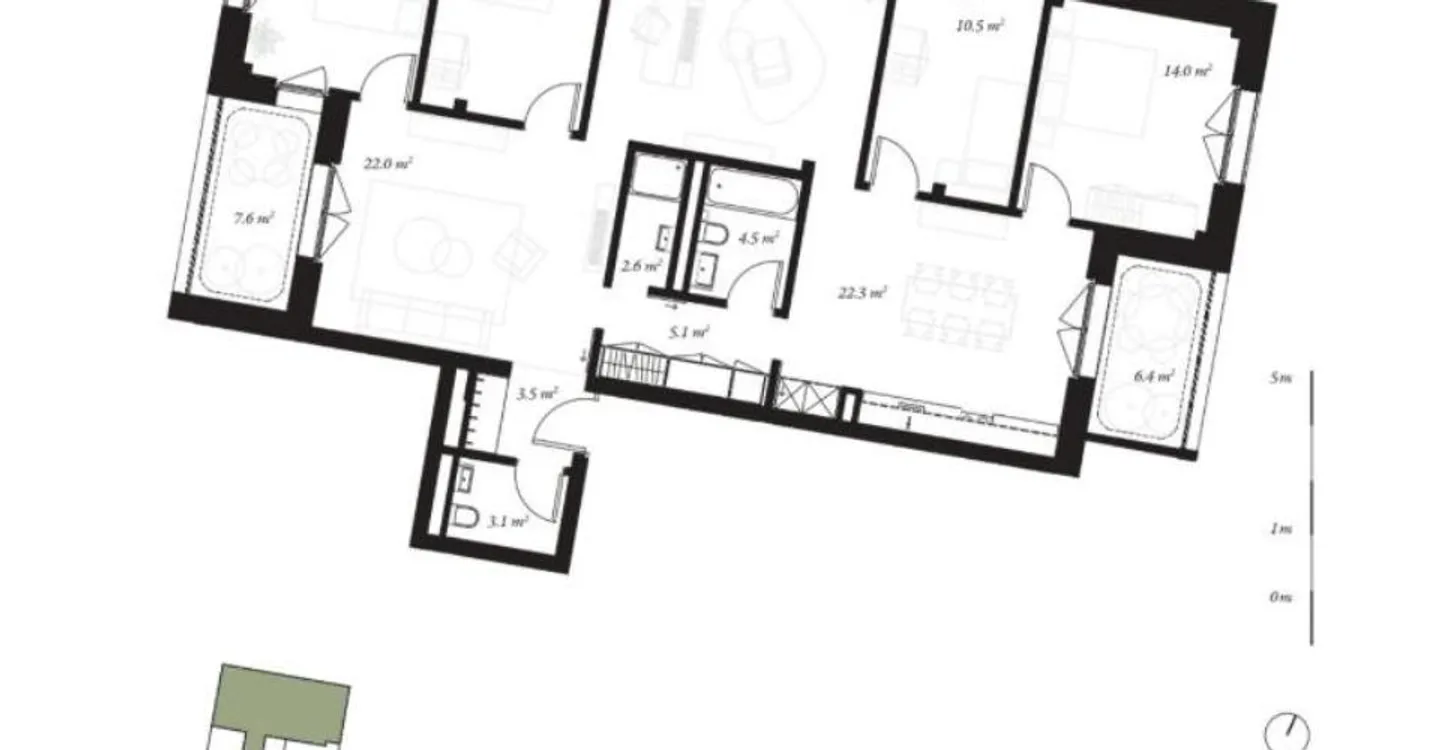 Discover Concept B.180 - New 6.5-room apartment with loggias - Photo 6 of 6