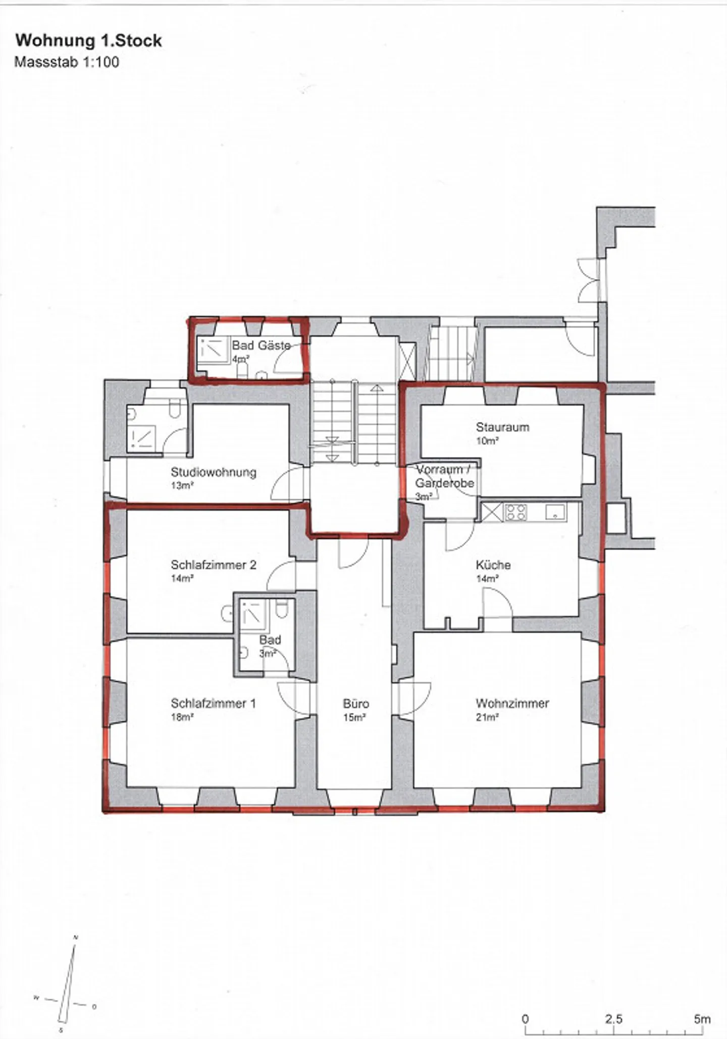 Grosse, helle Wohnung mit Büroraum, auch als Zweitwohnung - Foto 6 di 9