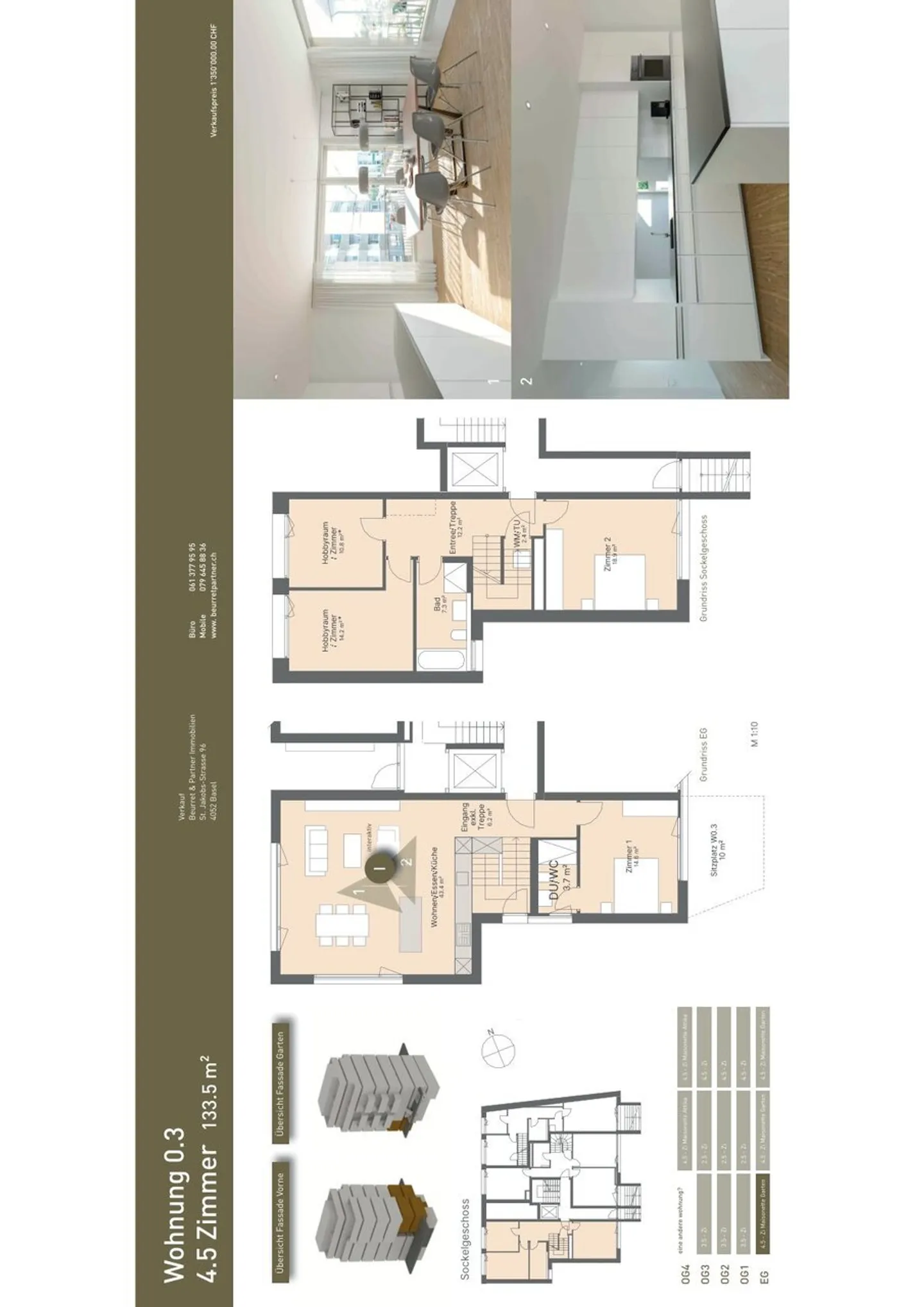 W03 - Modern 5.5-Room Garden Apartment, next to the Tram Station Riehen - Photo 1 of 7