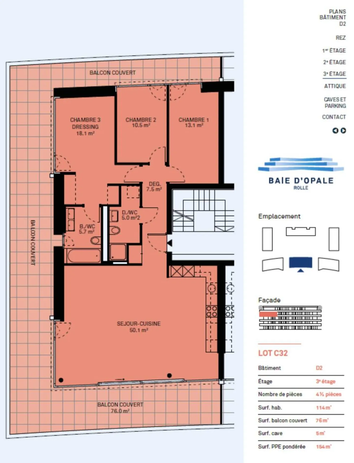 Neues Luxusapartment - 4,5 Zimmer Ecke mit 76m² Balkon - Seeblick - Foto 8 von 9